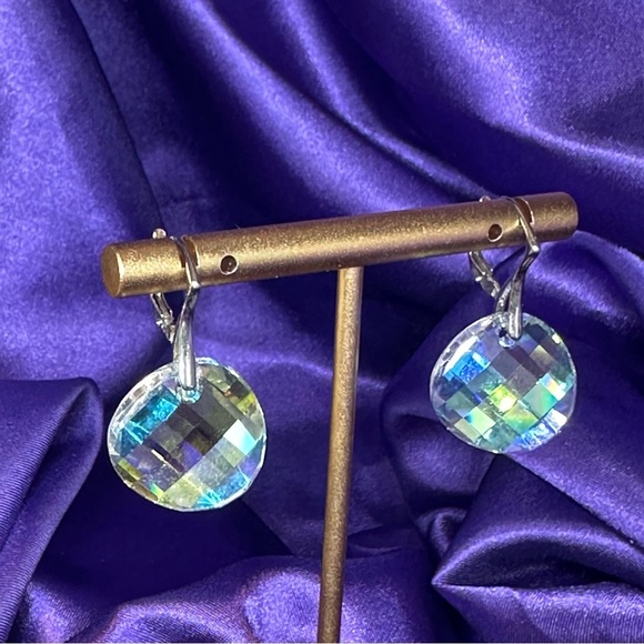 Marea Crystal Sterling Silver Drop Earrings, Made in Czech Republic w/Swarovski - Picture 7 of 16